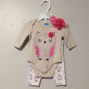 Baby girl owl set with headband